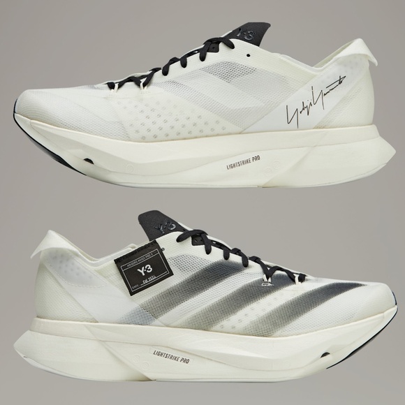 Size 8.5 - Adidas Y-3 Adizero Adios Pro 3 White Black Running Sneakers - Picture 1 of 11